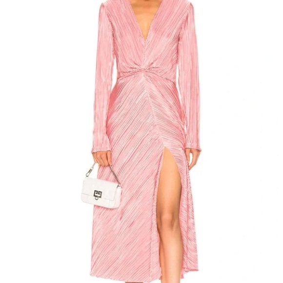 ROTATE Birger Christensen Number 7 Pleated Dress in Bridal Rose - Picture 5 of 14